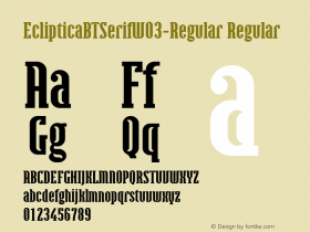 EclipticaBTSerifW03-Regular Regular Version 1.00 Font Sample