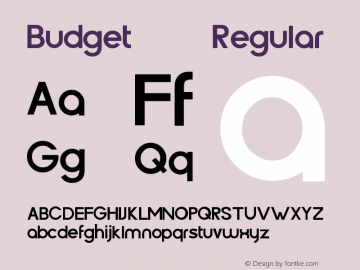 Budget 2012 Regular Version 1.00 May 6, 2016, initial release Font Sample