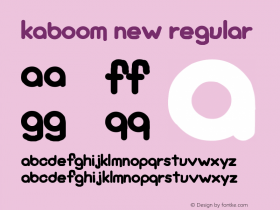 KaBoom New Regular Version 1.00 April 14, 2016, initial release Font Sample