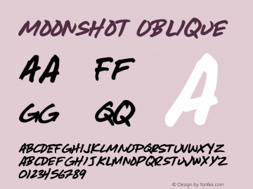 Moonshot Oblique Version 001.000 Font Sample