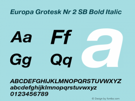 Europa Grotesk Nr 2 SB Bold Italic Version 3.01 2014; ttfautohint (v1.3);com.myfonts.easy.efscangraphic.europa-grotesk-no-2-sb.bol-ita.wfkit2.version.4rpP Font Sample