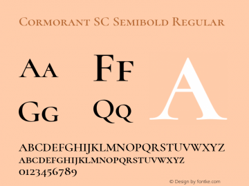 Cormorant SC Semibold Regular Version 2.003图片样张