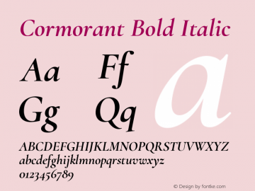 Cormorant Bold Italic Version 2.003图片样张