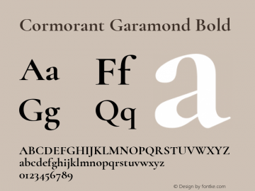 Cormorant Garamond Bold Version 2.003 Font Sample