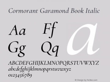 Cormorant Garamond Book Italic Version 2.003图片样张