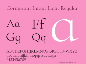 Cormorant Infant Light Regular Version 2.003 Font Sample