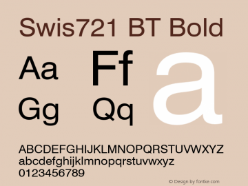Swis721 BT Bold Version 1.01 emb4-OT;com.myfonts.easy.bitstream.swiss-721.swiss-721.wfkit2.version.2fps图片样张