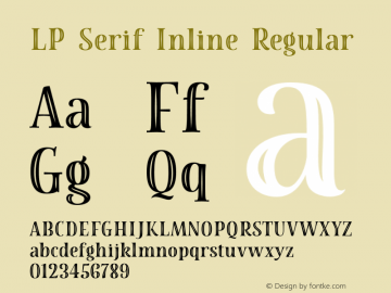 LP Serif Inline Regular Version 1.000;PS 001.000;hotconv 1.0.88;makeotf.lib2.5.64775图片样张