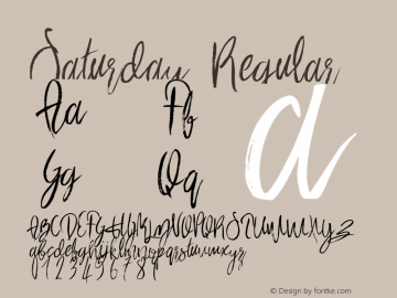 Saturday Regular Unknown Font Sample