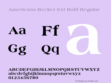 Americana Becker Ext Bold Regular Version 1.05图片样张