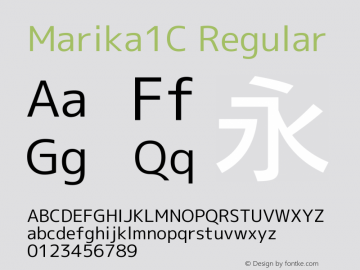 Marika1C Regular Version 1.047 Font Sample