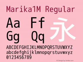 Marika1M Regular Version 1.047 Font Sample