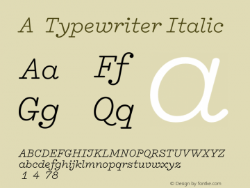 A2 Typewriter Italic Version 1.0图片样张