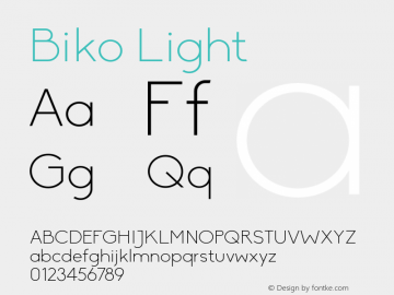 Biko Light 1.000 Font Sample