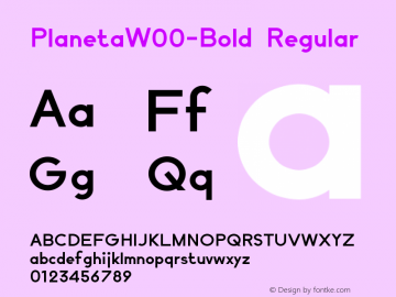 PlanetaW00-Bold Regular Version 1.20 Font Sample