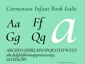 Cormorant Infant Book Italic Version 2.004图片样张