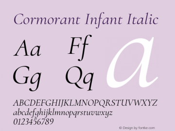 Cormorant Infant Italic Version 2.004图片样张