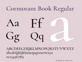 Cormorant Book Regular Version 2.004 Font Sample