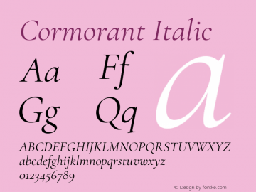 Cormorant Italic Version 2.004图片样张