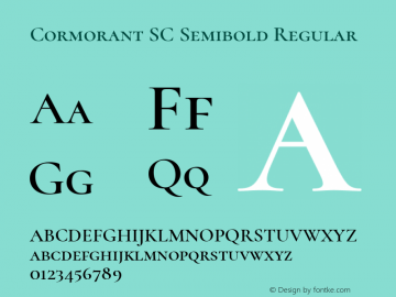 Cormorant SC Semibold Regular Version 2.004图片样张