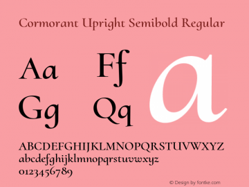 Cormorant Upright Semibold Regular Version 2.004 Font Sample