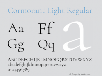 Cormorant Light Regular Version 2.004图片样张