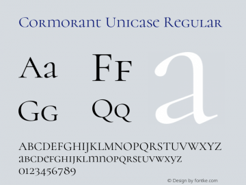 Cormorant Unicase Regular Version 2.004;PS 002.004;hotconv 1.0.88;makeotf.lib2.5.64775图片样张