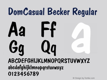 DomCasual Becker Regular Version 1.05图片样张