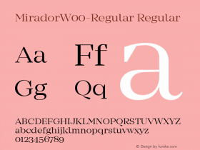 MiradorW00-Regular Regular Version 1.00 Font Sample