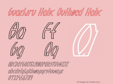 Guazhiru Italic Outlined Italic Version 1.00 May 10, 2016, initial release图片样张