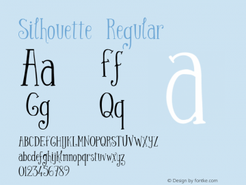 Silhouette Regular Unknown Font Sample