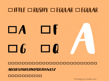 Little Brushy Regular Regular Version 1.0 Font Sample