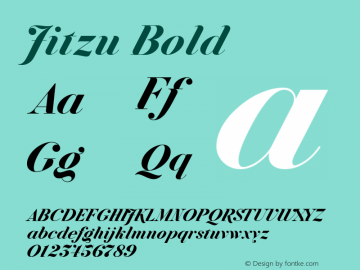 Jitzu Bold Version 1.000 Font Sample