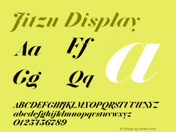 Jitzu Display Version 1.000 Font Sample