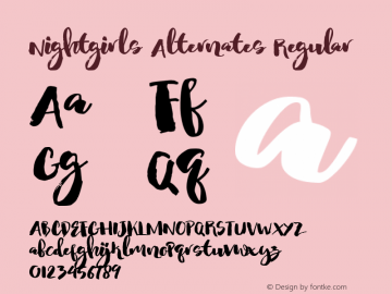 Nightgirls Alternates Regular 1.000 Font Sample