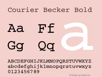 Courier Becker Bold Version 1.05 Font Sample