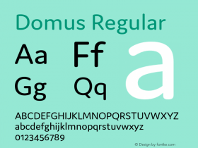 Domus Regular Version 1.000;PS 001.000;hotconv 1.0.88;makeotf.lib2.5.64775 Font Sample