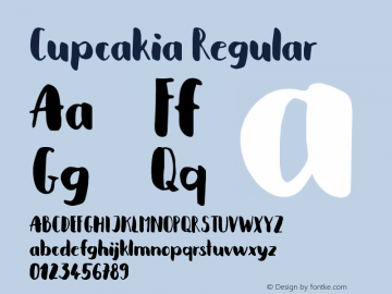 Cupcakia Regular Version 1.0 Font Sample