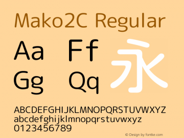 Mako2C Regular Version 1.050-20160515 Font Sample