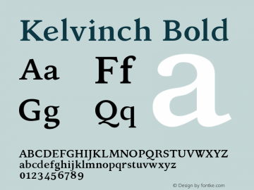 Kelvinch Bold Version 3.212 May 11, 2016 Font Sample
