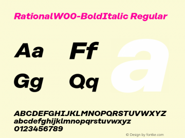 RationalW00-BoldItalic Regular Version 1.00 Font Sample