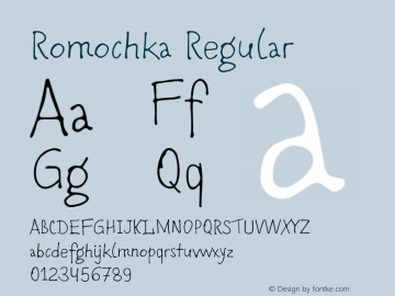 Romochka Regular Version 1.000 Font Sample