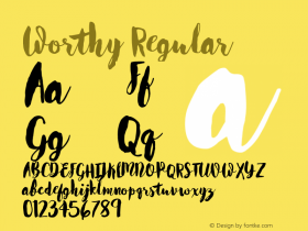 Worthy Regular Version 1.0图片样张