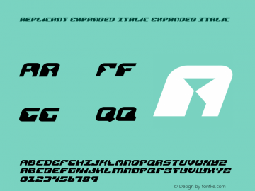 Replicant Expanded Italic Expanded Italic Version 3.0; 2016图片样张
