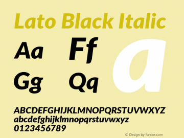 Lato Black Italic Version 2.015; 2015-08-06; http://www.latofonts.com/图片样张