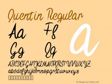 Quentin Regular Version 1.000;PS 001.000;hotconv 1.0.88;makeotf.lib2.5.64775 Font Sample