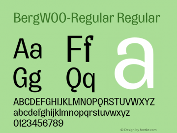 BergW00-Regular Regular Version 0.00 Font Sample