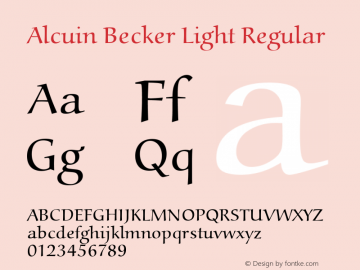 Alcuin Becker Light Regular Version 1.05图片样张