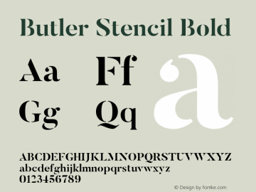 Butler Stencil Bold 1.000 Font Sample