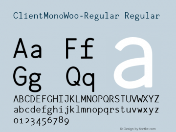 ClientMonoW00-Regular Regular Version 1.00 Font Sample